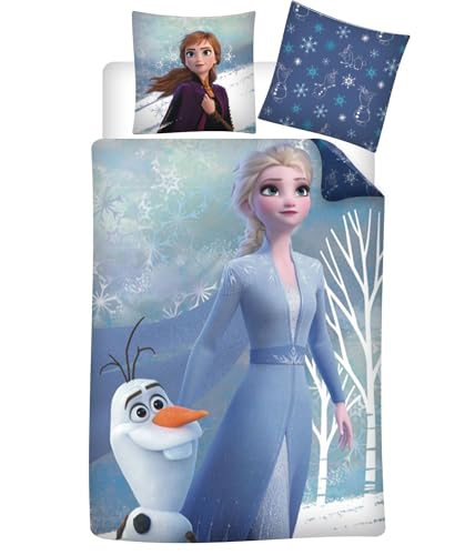 Disney Eiskönigin ELSA Anna Olaf Wende Bettwäsche Set 80x80 cm 135x200 cm