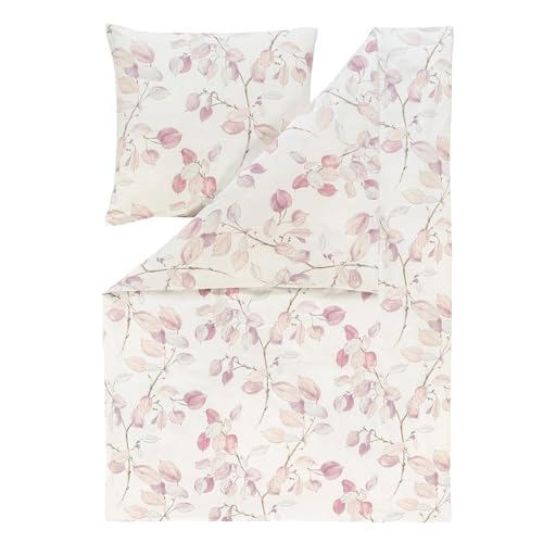 ESTELLA Feinflanell Bettwäsche Pinzolo Flieder 1 Bettbezug 135 x 200 cm + 1 Kissenbezug 80 x 80 cm