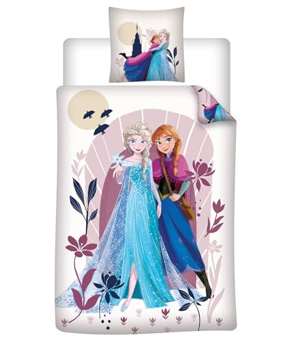 Parure de lit réversible DSN La Reine des Neiges - Anna et Elsa - 140 cm x 200 cm