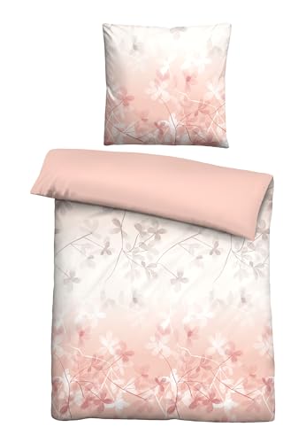 Traumhaft schlafen - Castell - Markenbettwäsche Bettwäsche Cooling 0270743 BLÜMCHEN 1x 135x200 cm + 1x 80x80 cm, Azalee