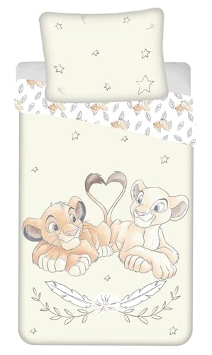 Jerry Fabrics Disney Lion King Best Friends Bettwäsche-Set, Bettbezug 140 x 200 cm, Kissenbezug 70 x 90 cm, Baumwolle