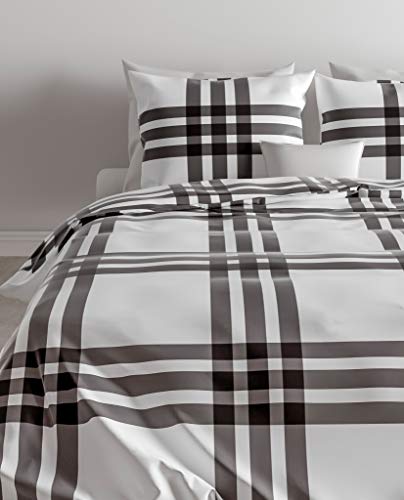 Zo!Home Square Duvet Cover, Grey, 200 x 220 cm