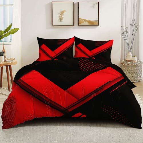 Bettbezug Bettwäsche 200 x 220 cm Sets Weiß Mikrofaser Weich Kuschel 3 Teiliges,Bettbezüge Mit Reissverschluss Abstrakte Geometrie Pfeile maschinenwaschbar