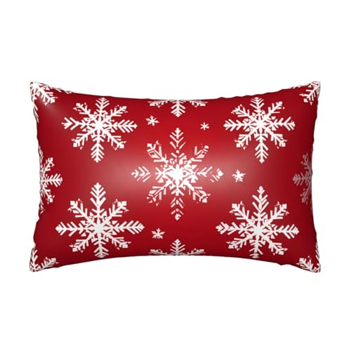 Satin-Kissenbezug, Weihnachts-Schneeflocken, seidige Kissenbezüge für Haar und Haut, mit Reißverschluss, Weihnachten, Galaxie, kühlender Kissenbezug für Bettwäsche, Wohnzimmer, Sofa, 50 x 75 cm