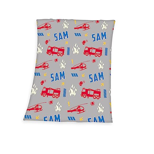 Herding Fleecedecke Feuerwehrmann Sam, 130 x 170 cm, Leuchtet im Dunkeln, Glow in the dark, 100% Polyester, Fleece