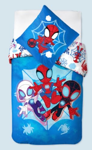 Carbotex Spidey Wendebettwäsche Set für Kinder, Jugendliche und Erwachsene 135x200/80x80cm SM2450541