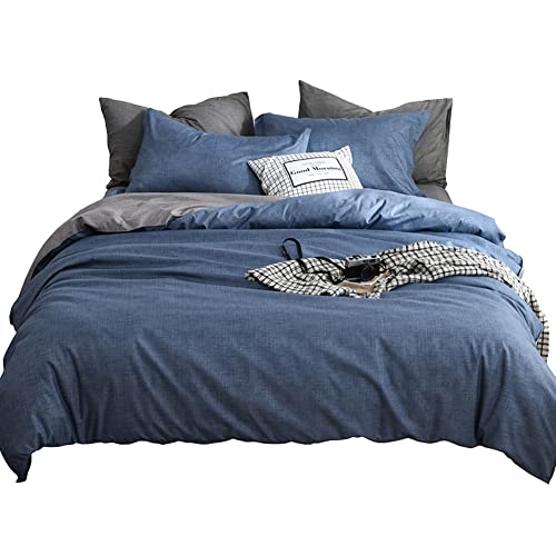 AShanlan Bettwäsche Set 140x200 cm Blau Grau Uni Einfarbig Wendebettwäsche 100% Weiche Angenehme Mikrofaser   1 Bettbezug 140 x 200 cm + Kissenbezüge 70 x 90 Reißverschluss AShanlan Bettwäsche Set 140x200 cm Blau Grau Uni Einfarbig Wendebettwäsche 100% Weiche Angenehme Mikrofaser   1 Bettbezug 140 x 200 cm + Kissenbezüge 70 x 90 Reißverschluss