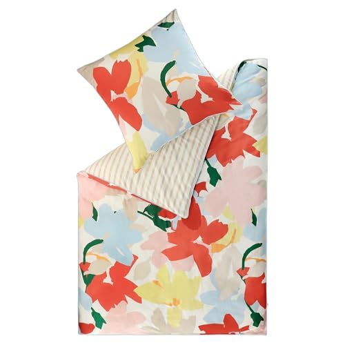 Esprit Satin Bettwäsche 135x200 Baumwolle beige - Luxus Bettwäsche Set 2teilig in Hotelqualität mit Reißverschluss - Blumen Muster Blatt - Bettdeckenbezug + Kopfkissenbezug 80x80cm - Öko-Tex Esprit Satin Bettwäsche 135x200 Baumwolle beige - Luxus Bettwäsche Set 2teilig in Hotelqualität mit Reißverschluss - Blumen Muster Blatt - Bettdeckenbezug + Kopfkissenbezug 80x80cm - Öko-Tex