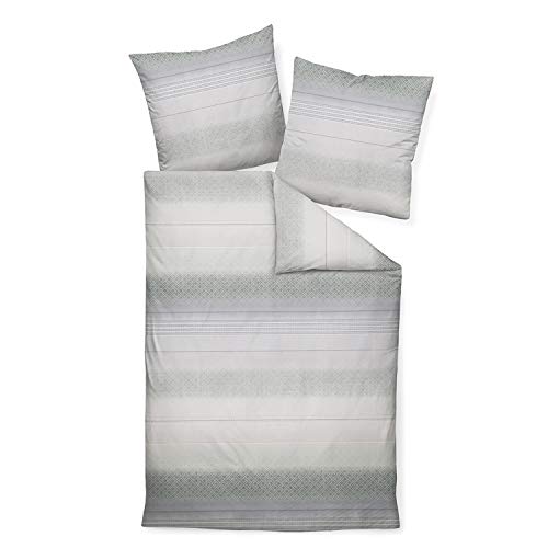 Janine Design Mako-Satin Bettwäsche Moments 98038 mineralgrün 1 Bettbezug 135 x 200 cm + 1 Kissenbezug 80 x 80 cm
