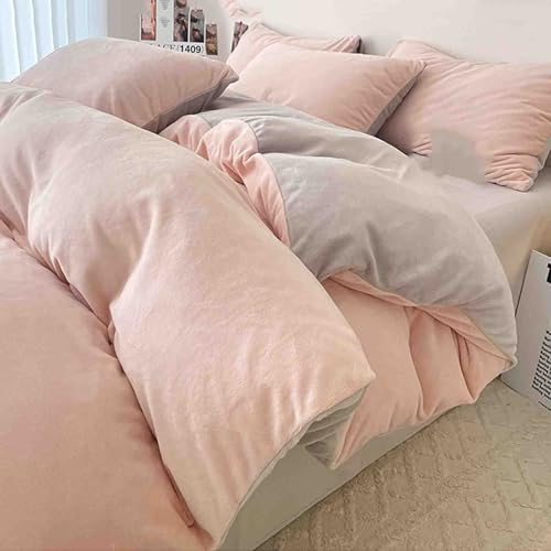 Bettwäsche Set 4teilig Deckenbezug Duvet Cover Bed Linen Bettwasche Bedding Bettbezug Und Kissenbezug Weich Bequem Und Atmungsaktiv Maschinenwaschbar Für Frühling Herbst Winter (1.2m,Pink 2)