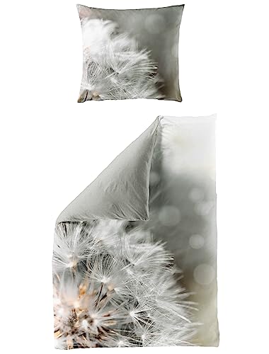 Traumschloss Bettwäsche »Mako-Satin« 100% Baumwolle | Digitaldruck | Reißverschluss | 135x200 & 80x80 | reifer Löwenzahn, Pusteblume