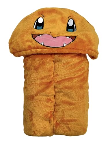 Pokémon Homadict – Decke mit Kapuze Salmandche – 120 x 150 cm – weich & bequem – offizielles Lizenzprodukt
