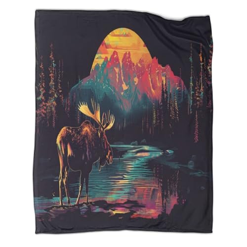 kaiyun Überwürfe,Wald, Berge Fluss Weiche Leichte Ganzjahresdecke,Picknick, Reise,Heimdekoration,Bett wäsche Für Teenager Erwachsene 60x80inch(150x200cm)