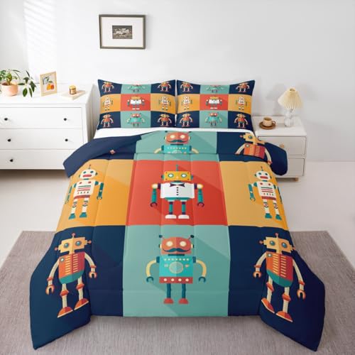 Erosebridal Roboter-Tröster, Doppelbett, Weltraum-Roboter-Dekor-Be ttwäsche-Set für Jungen, Kinderzimmer, Patchwork-Transformer, futuristische Maschine, Tröster-Set, buntes Erosebridal Roboter-Tröster, Doppelbett, Weltraum-Roboter-Dekor-Be ttwäsche-Set für Jungen, Kinderzimmer, Patchwork-Transformer, futuristische Maschine, Tröster-Set, buntes