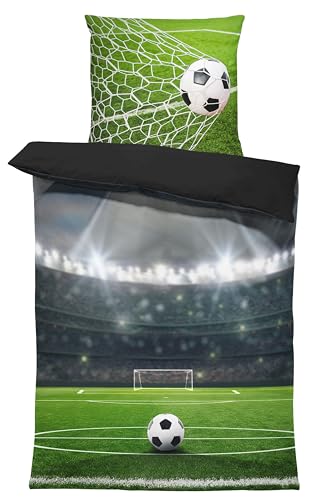 one-home Bettwäsche 135x200 cm Mikrofaser Bettbezug Kinderbettwäsche Fotodruck modern weich und kuschelig für Sommer und Winter geeignet, Farbe:Fußball Stadion grün, Größe:2 teilig 135x200 cm one-home Bettwäsche 135x200 cm Mikrofaser Bettbezug Kinderbettwäsche Fotodruck modern weich und kuschelig für Sommer und Winter geeignet, Farbe:Fußball Stadion grün, Größe:2 teilig 135x200 cm