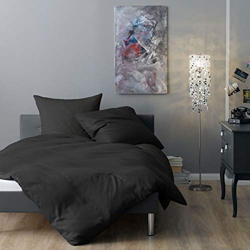 Lorena Mako-Satin Bettwäsche Venedig anthrazit Kissenbezug einzeln 80x80 cm