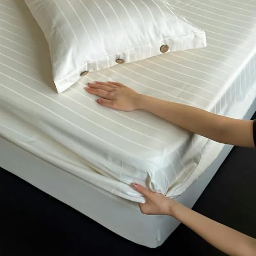 Spannbettlaken-Set aus 100 % ägyptischer Baumwolle mit Kissenbezug – luxuriöser hautfreundlicher Matratzenschoner für Heim-Bettwäsche, weicher Bettbezug, ideal für bequemen Schlaf