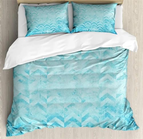 Rodths Bettwäsche 140x200 Türkis Bettbezug 140 x 200 2er Set, Weiche Microfaser Sommerbettwäsche mit ReißVerschluss, 1 Kissenbezug 70x90 cm, Bügelfreie Weich Bettdeckenbezug