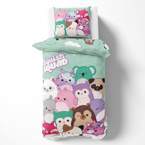 Squishmallows Bettwäsche 135x200 80x80 Baumwolle · Kinderbettwäsche Teenagerbettwäsche · Kuscheltiere Trend mit Koala, Einhorn, Fuchs & Co. · 2 teilig Squishmallows Bettwäsche 135x200 80x80 Baumwolle · Kinderbettwäsche Teenagerbettwäsche · Kuscheltiere Trend mit Koala, Einhorn, Fuchs & Co. · 2 teilig