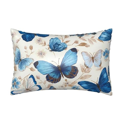 Satin-Kissenbezug mit Schmetterlingen, bunt, seidig, Kissenbezüge für Haar und Haut, mit Reißverschluss, Aquarell, kühlender Kissenbezug für Bettwäsche, Wohnzimmer, Sofa, 50 x 75 cm