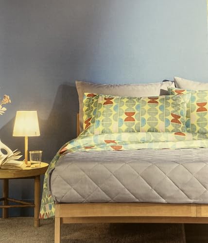 Bassetti Bettwäsche-Set für Einzelbett, 100 % Baumwolle, 1 Oberlaken 160 x 280 cm + 1 Spannbettlaken 90 x 200 cm + 2 Kissenbezüge 50 x 80 cm, Gelb