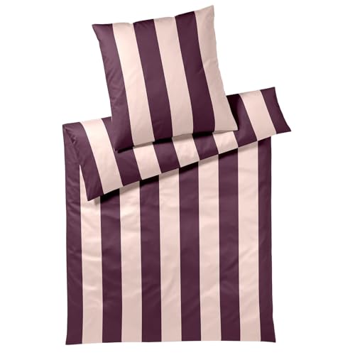 elegante Mako Satin Bettwäsche Duo Rose Wine