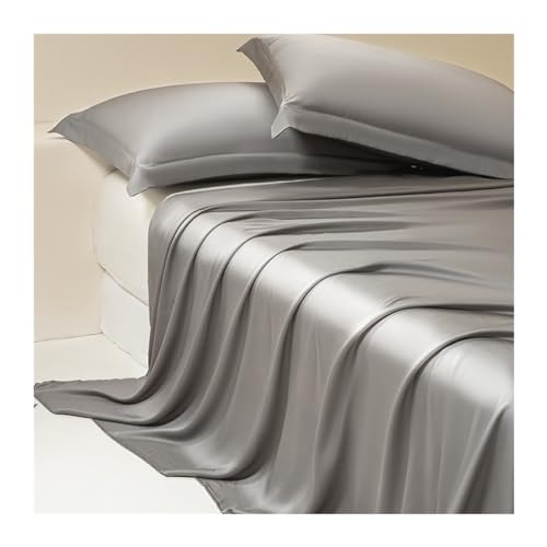Luxus Eukalyptus Lyocell Satin Bettwäsche Glatt Seidig Ganzjahresbettwäsche Atmungsaktiv Hypoallergen Blau 180 x 230 cm