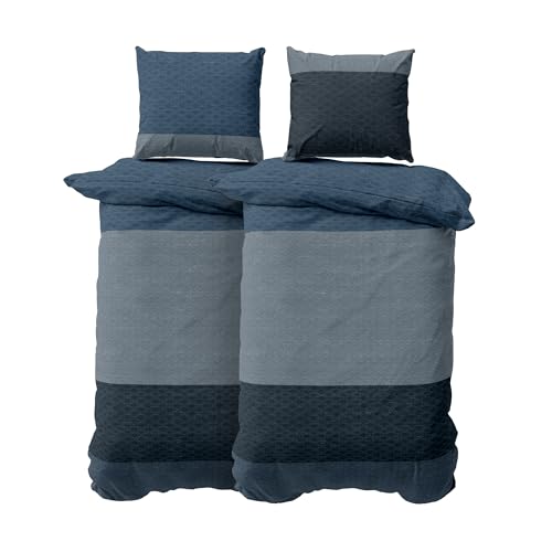 DILIOS Premium Bettwäsche 135x200 x2 – 100% Baumwolle (Blau, Hellblau) DILIOS Premium Bettwäsche 135x200 x2 – 100% Baumwolle (Blau, Hellblau)