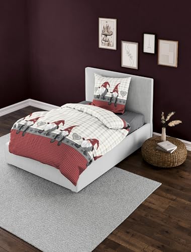 Bierbaum Bettwäsche 6946, Fein-Biber, Designed in Germany, Grau 01, 135x200 + 80x80 cm