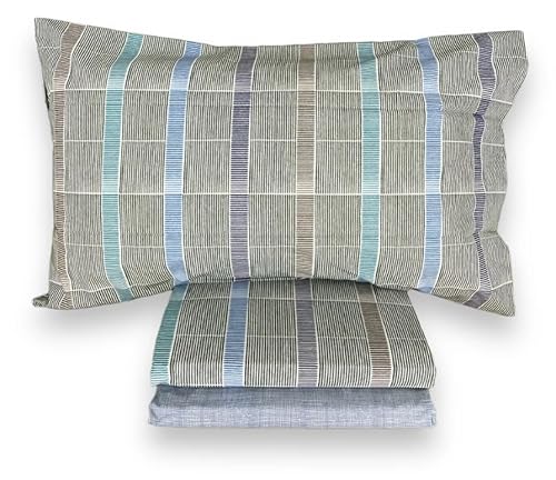 Zucchi Bettwäsche-Set für französisches Bett 200 x 200 cm aus Baumwolle – Bettwäsche-Set für französisches Bett, Spannbettlaken 125 x 200 cm und 1 Kissenbezug 50 x 80 cm, hergestellt in Italien –