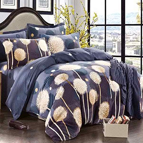 4 Pure Baumwolle Schleifen Pusteblume bedruckt Betten dicker Sets Bettbezug, Bettwäsche Sets, Twin Größe