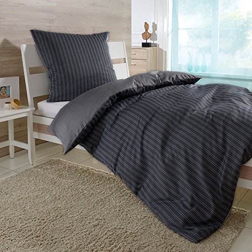 Kaeppel Feinbiber-Bettwäsche Eternity Combo, 2-TLG. Zinn, 135X200 cm