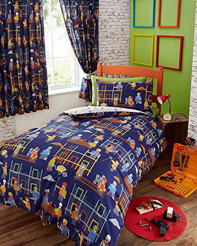 Portfolio Baustellen Junior Bettwä Set, Bettbezug Kissenbezug, Mehrfarbig