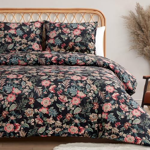 Jessica Simpson Arcadian Blooms Samt-Bettwäsche-Set, King-Size-Größe, 3-teiliges Set