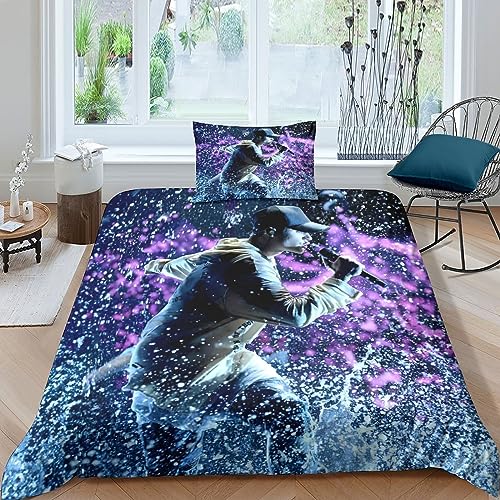 Justin Bieber 3D Gedruckter Für Kinder Mädchen Jungen Bettbezug Set Bettwäschegarnitur Bettwäsche Reissverschluss Und Kissenbezüge Weich Microfaser 2 teilig Single?135x200cm?