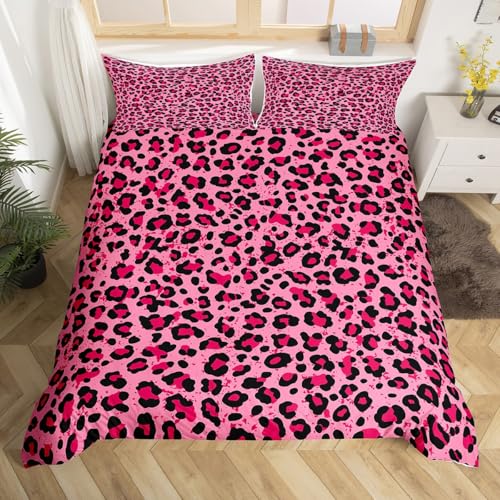 Homemissing Leopard Bettwäsche Set 135x200cm für Kinder Jungen Mädchen Gepard Drucken Betten Atmungsaktiv Afrikanischer Safari Gepard Bettwäsche-Set Bettbezug mit 1 Kissenbezug