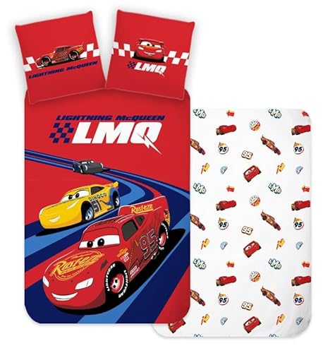 Disney Cars Bettwäsche für Einzelbett, Bettbezug 140 x 200 cm + Kissenbezug 60 x 65 cm, 100 % Baumwolle, weiches und atmungsaktives Kinder-Bettwäsche-Set, Lightning McQueen & Cruz Design für Jungen Disney Cars Bettwäsche für Einzelbett, Bettbezug 140 x 200 cm + Kissenbezug 60 x 65 cm, 100 % Baumwolle, weiches und atmungsaktives Kinder-Bettwäsche-Set, Lightning McQueen & Cruz Design für Jungen