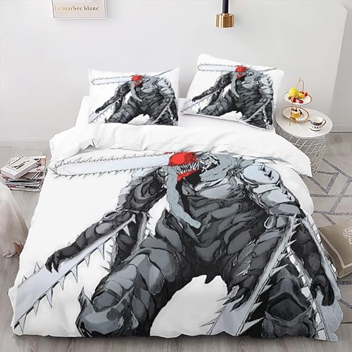 FUHAOLI Bettwäsche 135x200cm?Monster im Anime-Stil AI 3D Druck Bettbezüge Kissenbezügen 50×75 cm Mikrofaser Bettbezug,3 teilig,Weich und bequem Bettbezug,mit Reißverschluss#FD3