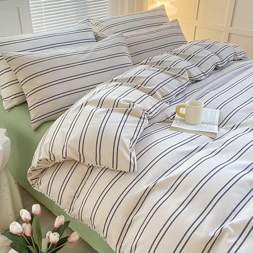 Bettbezug 135X200 mit Breiten Streifen für Damen und Herren – Einfaches Bettwäsche 135X200 mit Streifenmuster,2/3-Teilig – Weiche,Atmungsaktive Mikrofaser,Moderne Kunst,Bettwäsche-Set,Bei ge,Gelb Bettbezug 135X200 mit Breiten Streifen für Damen und Herren – Einfaches Bettwäsche 135X200 mit Streifenmuster,2/3-Teilig – Weiche,Atmungsaktive Mikrofaser,Moderne Kunst,Bettwäsche-Set,Bei ge,Gelb