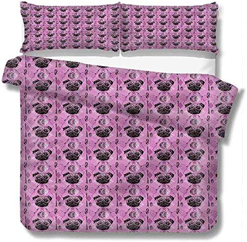 SUPERQIAO Hundereine Bettwäsche Hotel Bettwäsche Boho Tribal Pfeil Mops Polyester - Weich und Atmungsaktiv