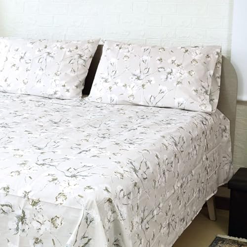 Zucchi - Bettwäsche-Set mit Rüschen, Spannbettlaken und 2 Kissenbezügen, Iole G6, Doppelbett, aus reiner Baumwolle, hergestellt in Italien