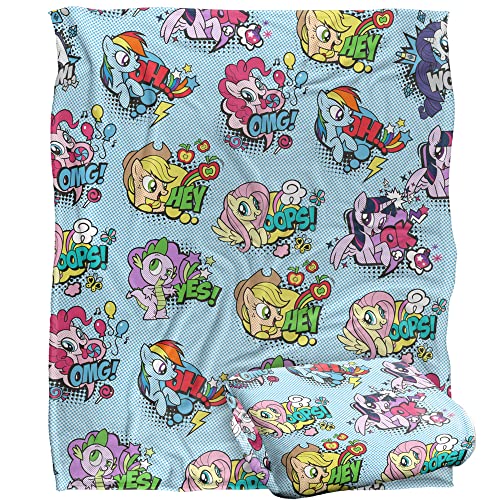 Decke My Little Pony, MLP Pop-Art-Muster, Silky Touch, superweich, 152 x 127 cm