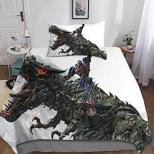 YINGD Transformer Bettwäsche S et Mikrofaser Bettbezug Kissenbezügen, gedrucktes Filmset, Bettbezug Reißverschluss, 2 teilig, Einzelbett, 200 x 200 cm