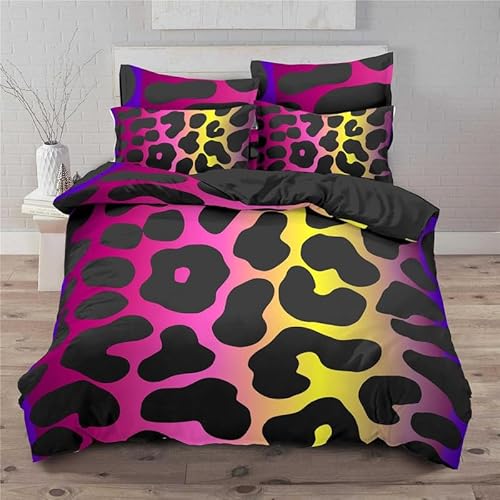 CHCHNXY BettwäSche 155x220,Pink Leopard 3D Print Bettwäsche-Set,Weich Microfaser Bettbezug Mit Leichtläufigem Reißverschluss,3 Teilig Kinderbettwäsche(2*Kisse nbezug 80x80cm CHCHNXY BettwäSche 155x220,Pink Leopard 3D Print Bettwäsche-Set,Weich Microfaser Bettbezug Mit Leichtläufigem Reißverschluss,3 Teilig Kinderbettwäsche(2*Kisse nbezug 80x80cm