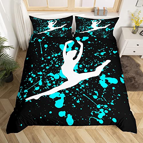 Homewish Gymnastik Bettwäsche Set Mädchen 135x200, Blaues Batikmuster Bettbezug Set für Fitte Turner Kinder Jungen Teenager, Gymnastik Liebhaber Tanzstudioraum Dekor Mit 1 Kissenbezug 80X80 Homewish Gymnastik Bettwäsche Set Mädchen 135x200, Blaues Batikmuster Bettbezug Set für Fitte Turner Kinder Jungen Teenager, Gymnastik Liebhaber Tanzstudioraum Dekor Mit 1 Kissenbezug 80X80