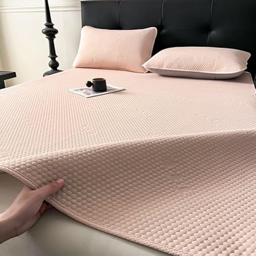 Kühlendes Anti-Rutsch-Seiden-Kissen bezug-Set, atmungsaktiv, Sommer-Bettwäsche, 2 Kissenbezüge in Standardgröße, ideal für Nachtschlaf, King-Size-Größe, elegante rosa Farbe