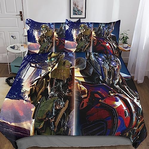 YINGD 3-teiliges Transform-Bettwäsche-Set , 3D-Bettwäsche, Steppdecke, Film-Steppbezug, ultraweiche Mikrofaser mit Reißverschluss, Kissenbezüge, Doppelbett, 140 x 200 cm