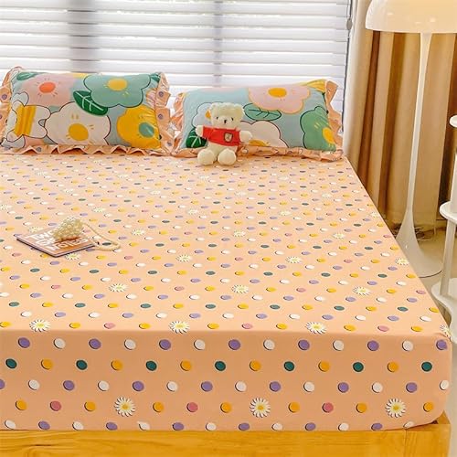 DOTBUY-SHOP Spannbettlaken 180x200cm - 30 cm Tief Bettlaken, Liebe Kariert Atmungsaktive Bettwäsche aus Gebürsteter Mikrofaser, Mit Gummizug Farbecht für Boxspring (90x200cm,Blümchen) DOTBUY-SHOP Spannbettlaken 180x200cm - 30 cm Tief Bettlaken, Liebe Kariert Atmungsaktive Bettwäsche aus Gebürsteter Mikrofaser, Mit Gummizug Farbecht für Boxspring (90x200cm,Blümchen)