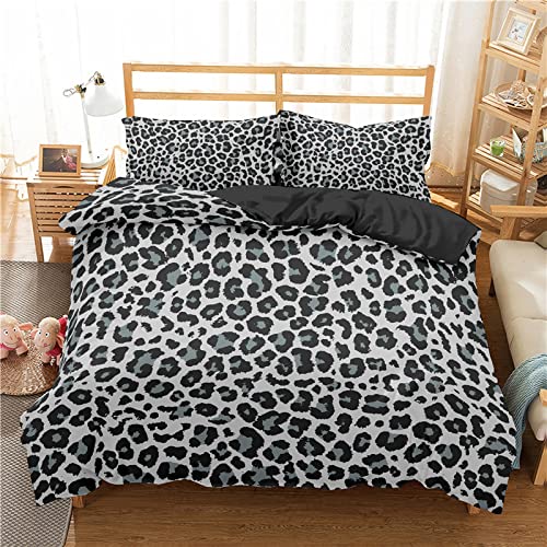 RFFLUX 3D bunt Tier Leopardenmuster Bettwäsche Set 135x200 cm 2teilig mit Reißverschluss Weiche und Angenehme Schlafkomfort Microfaser Bettbezug Kinderbettwäsche mit Kissenbezug 80x80 cm