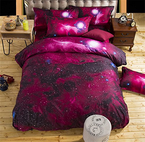 Bettbezug Set 3D Galaxy Sternenhimmel Universum Mond Einhorn Duvet Quilt Und Kissenbezug Einzelbett 135x200cm für Kinder, Jungen, Mädchen Bettwäsche-Set (Rote Galaxie, 135 x 200 cm) Bettbezug Set 3D Galaxy Sternenhimmel Universum Mond Einhorn Duvet Quilt Und Kissenbezug Einzelbett 135x200cm für Kinder, Jungen, Mädchen Bettwäsche-Set (Rote Galaxie, 135 x 200 cm)
